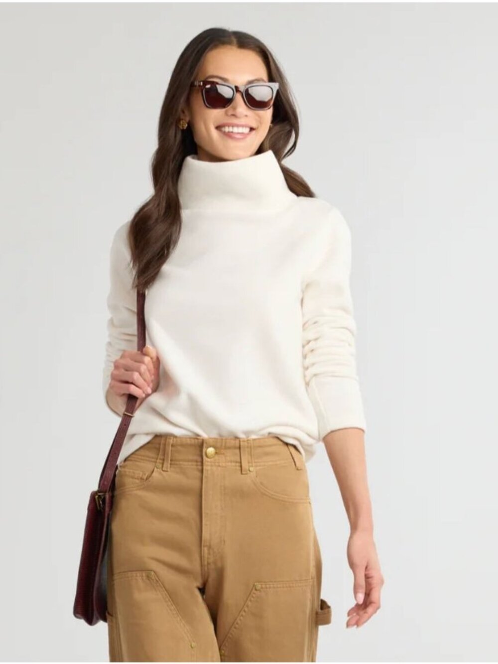 Dudley Stephens Greenpoint Turtleneck NWT Vello Fleece Cream L Soft Travel Ski